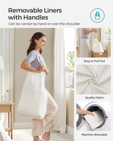 SONGMICS 29-gallon capacity suitable for family laundry needs.