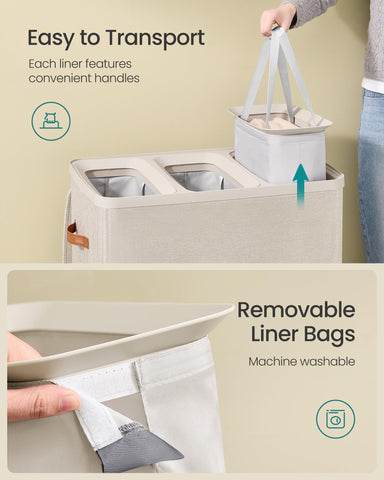 SONGMICS spacious capacity supports a full week's laundry for a busy household.