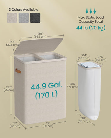SONGMICS lid with PU tab keeps clothes private and dust-free.
