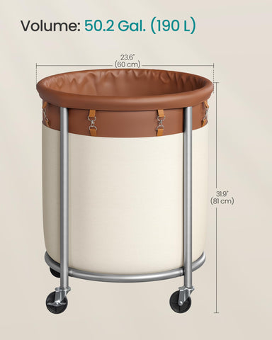 Rust-resistant powder-coated steel frame on SONGMICS basket for durability
