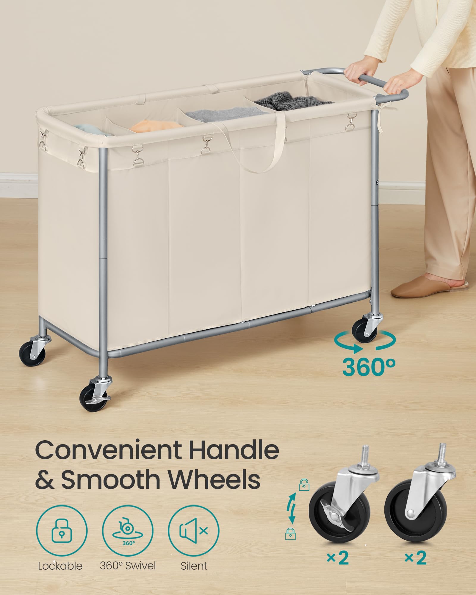 Songmics interior liner with water-repellent coating for quick cleaning