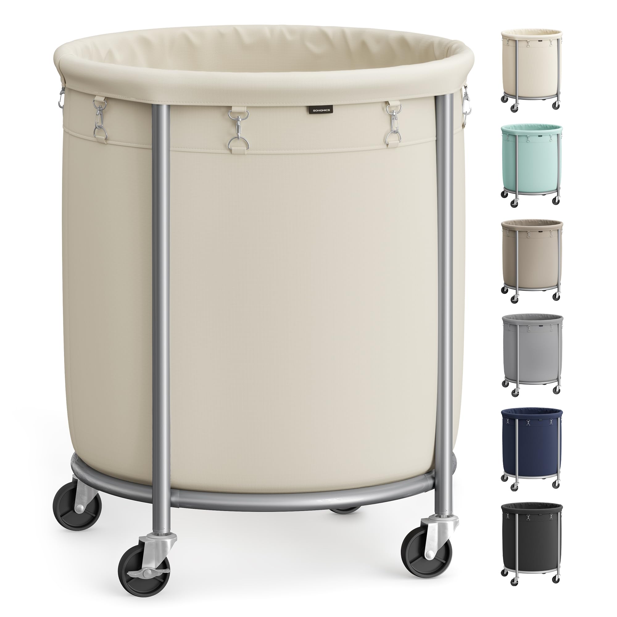 Songmics rolling laundry basket with wheels for easy transport