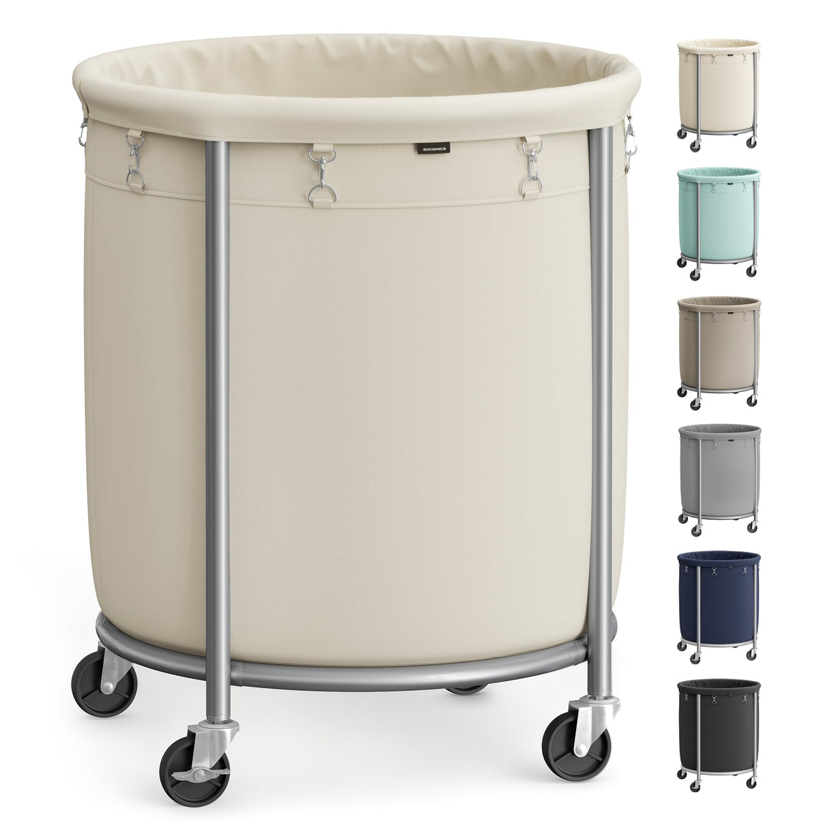 Songmics rolling laundry basket with wheels for easy transport