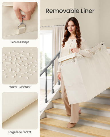 Songmics laundry basket wheels with brakes for secure placement