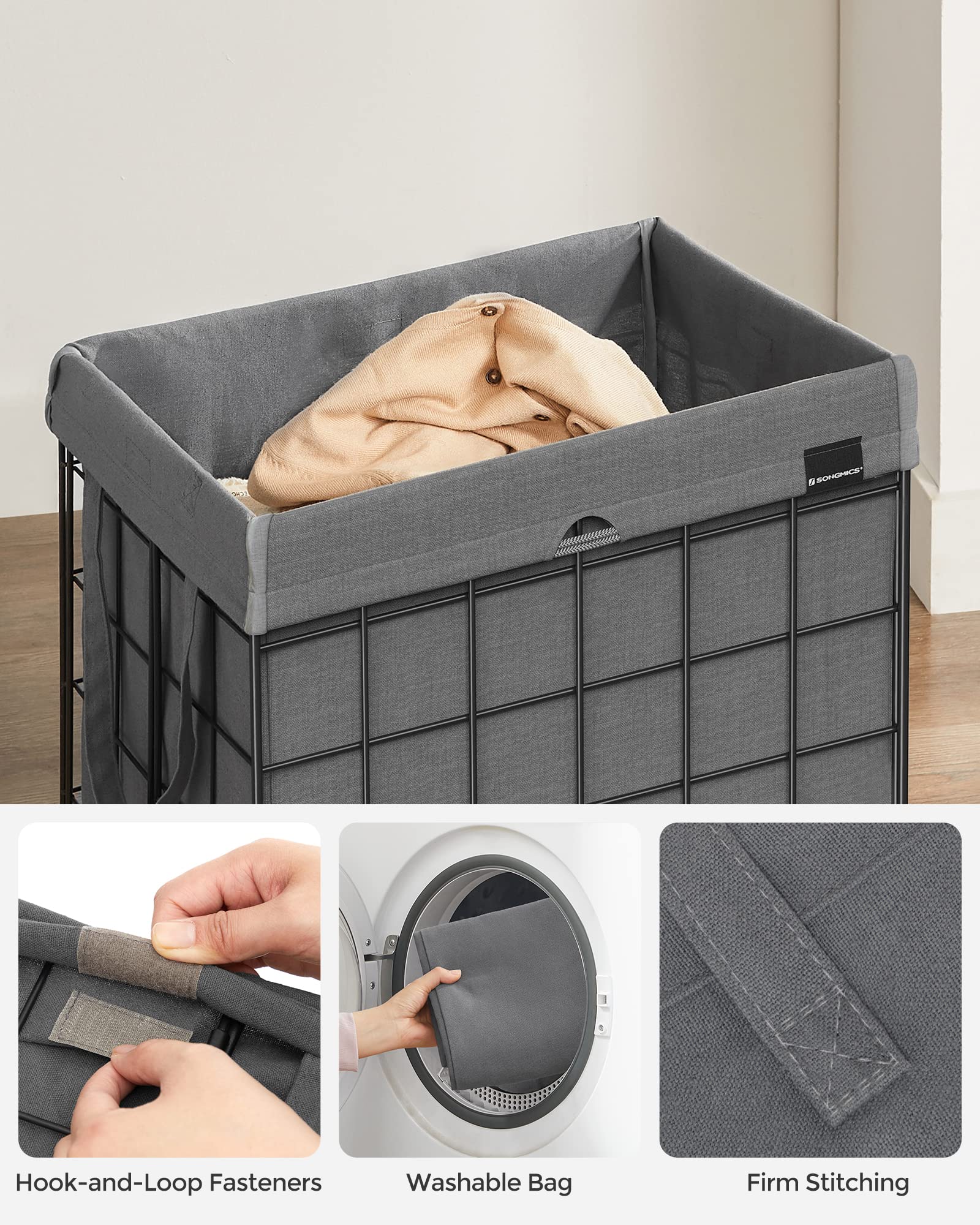 Songmics sturdy bag holds up to 44 lb of laundry