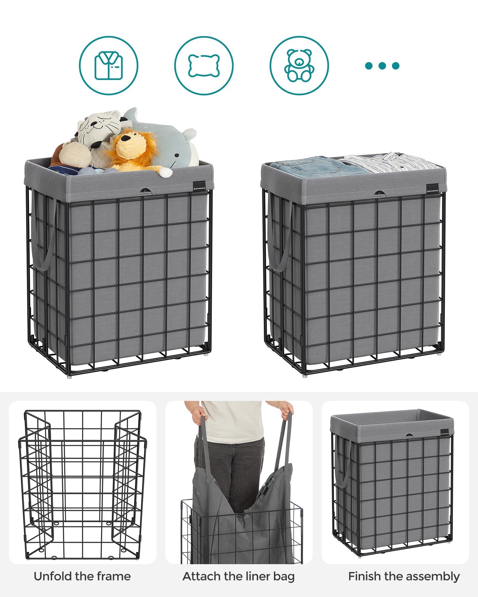 Songmics metal wire frame provides stable, lasting support