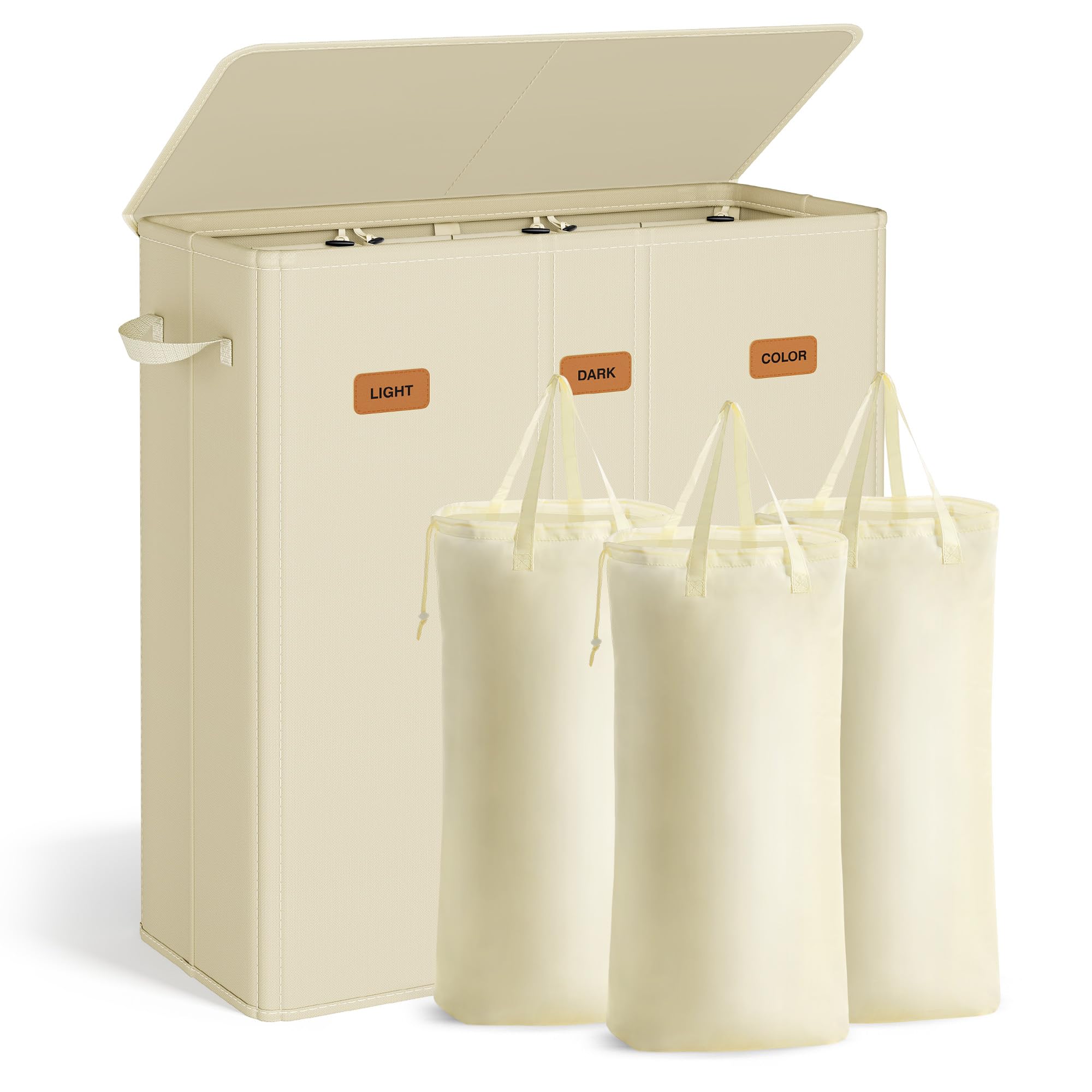 SongMics laundry hamper shows 47point6-gallon capacity for a week of laundry