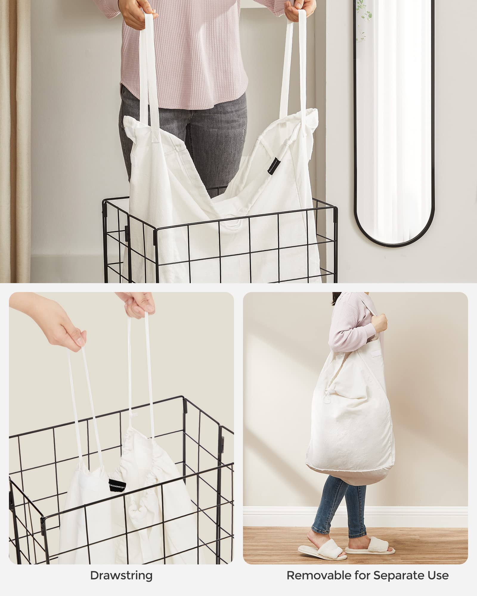 Songmics bottom-insert base provides sturdy support for heavy loads.