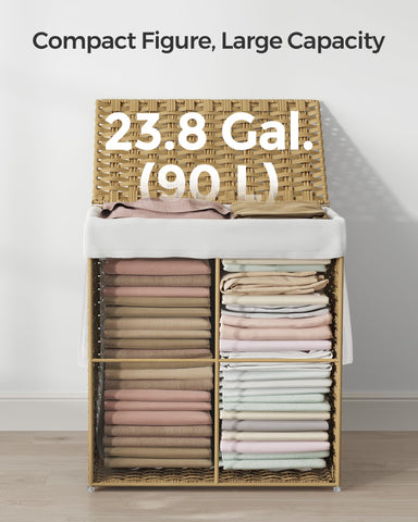 Songmics breathable waterproof rattan keeps clothes dry and well-ventilated.