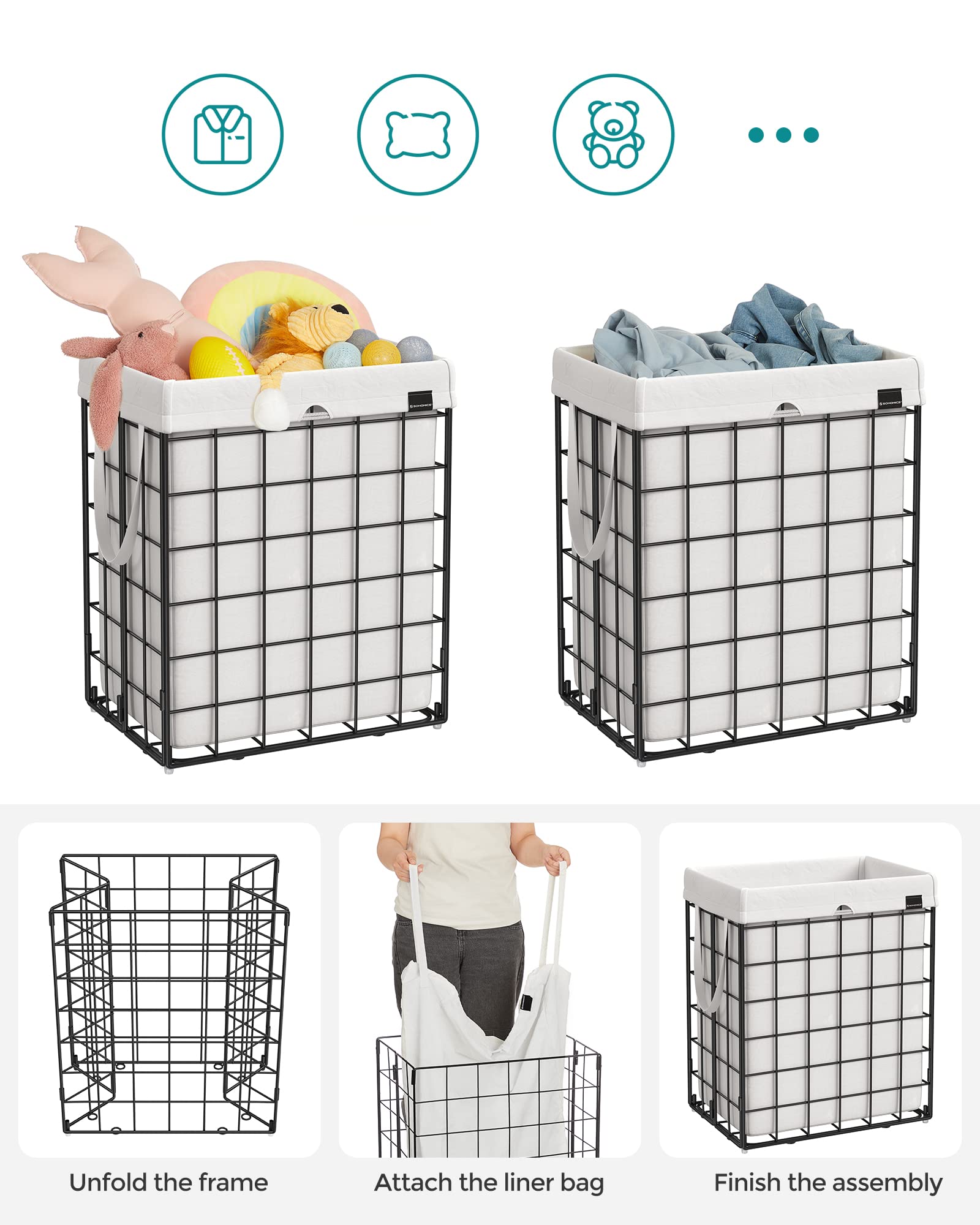 Songmics carrying handles enable easy transport between rooms.