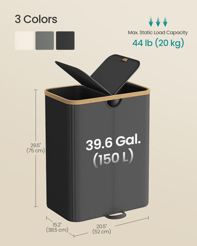 Songmics durable 600D fabric with fiberglass rods resists wear.