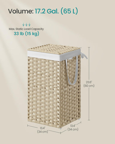 SONGMICS foldable design saves space when the hamper is not in use.