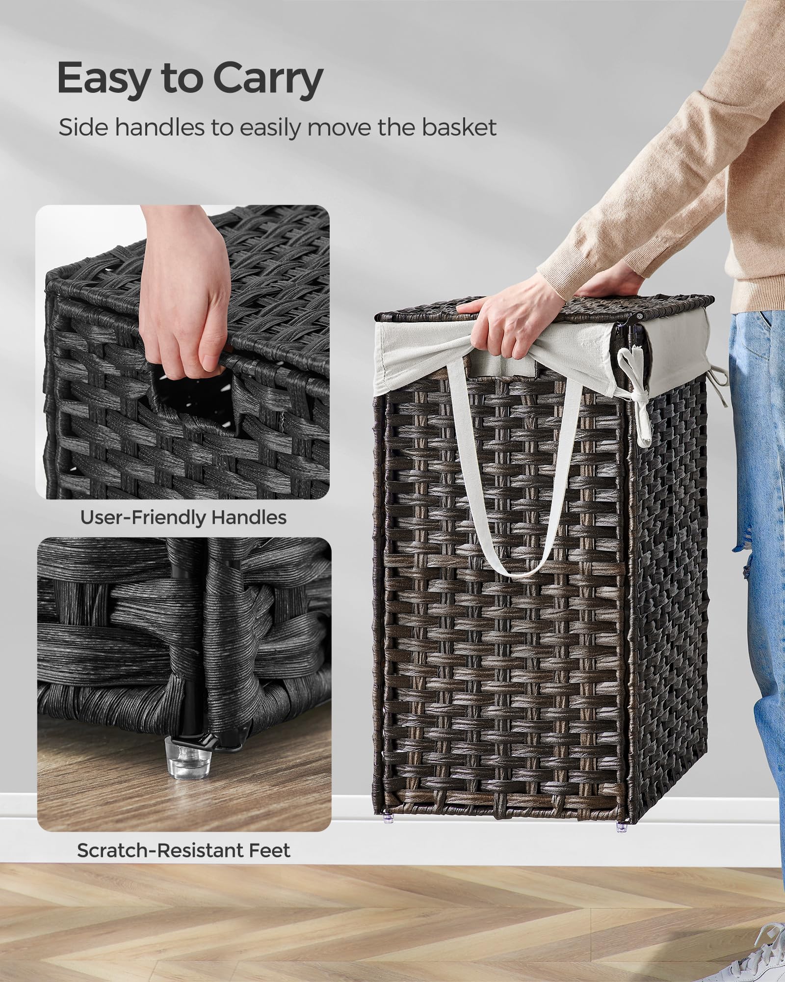 Songmics foldable design makes storage in small spaces hassle-free.
