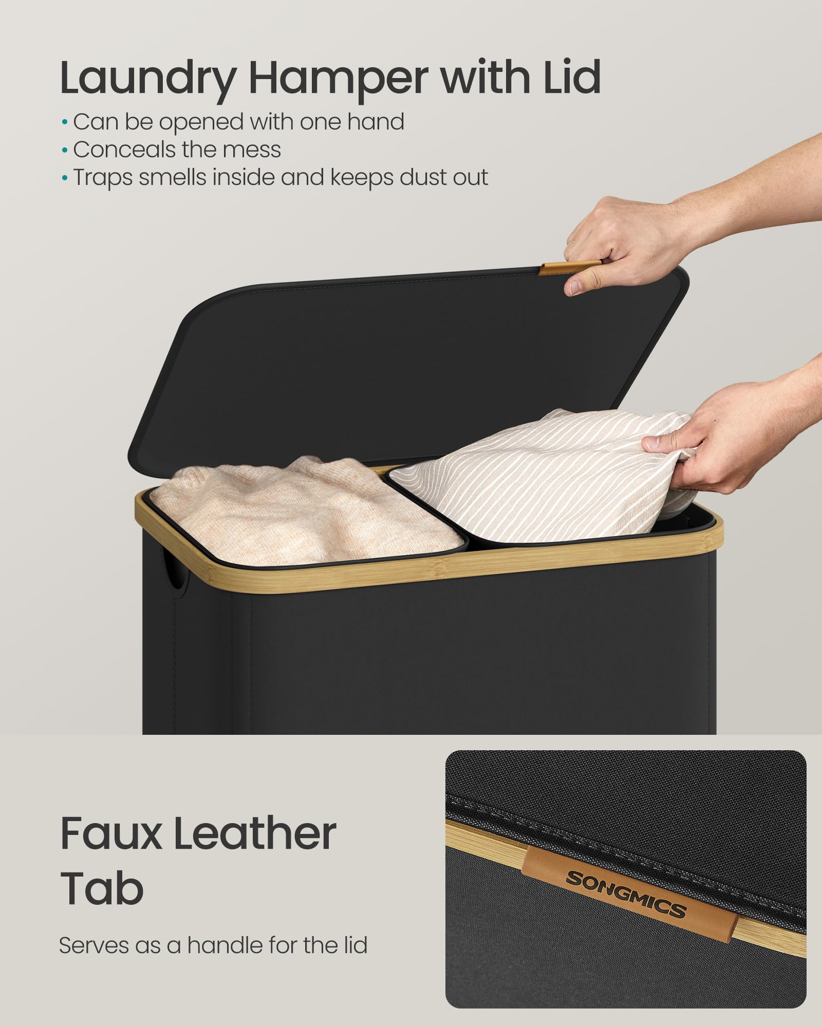 SONGMICS foot loop enables easy lifting of bags for quick disposal