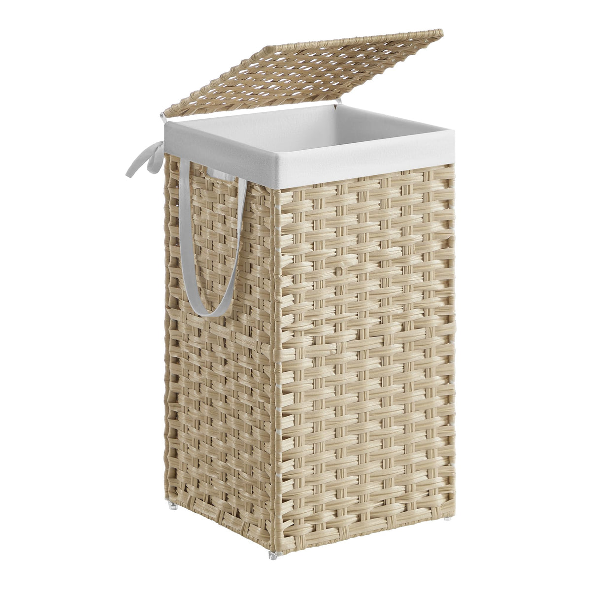 SONGMICS laundry hamper with lid keeps odors contained and laundry out of sight.