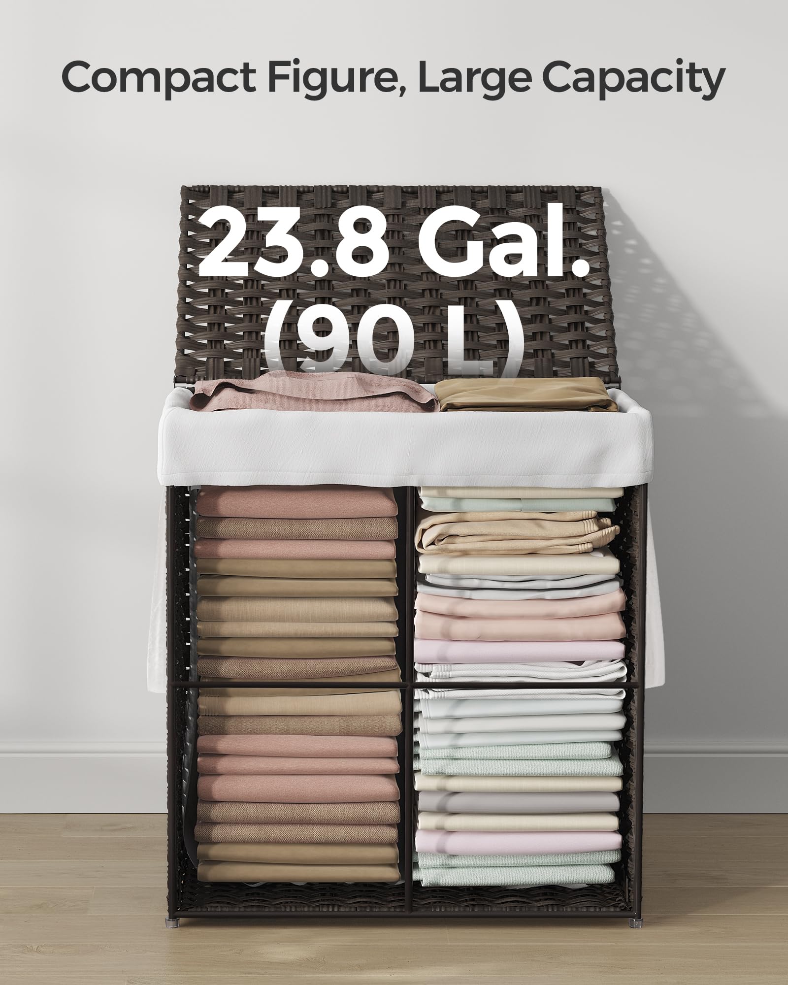 Songmics metal frame offers strong support for daily laundry loads.