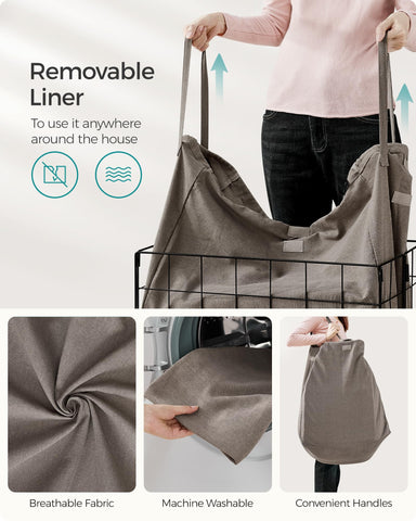 SONGMICS breathable liner reduces odors between washes for a fresher laundry routine.