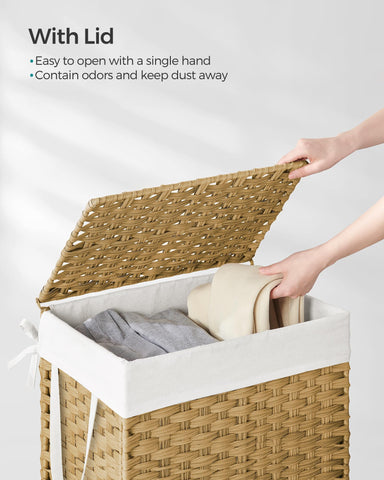 Songmics removable liner makes washing easy and keeps laundry hygienic.