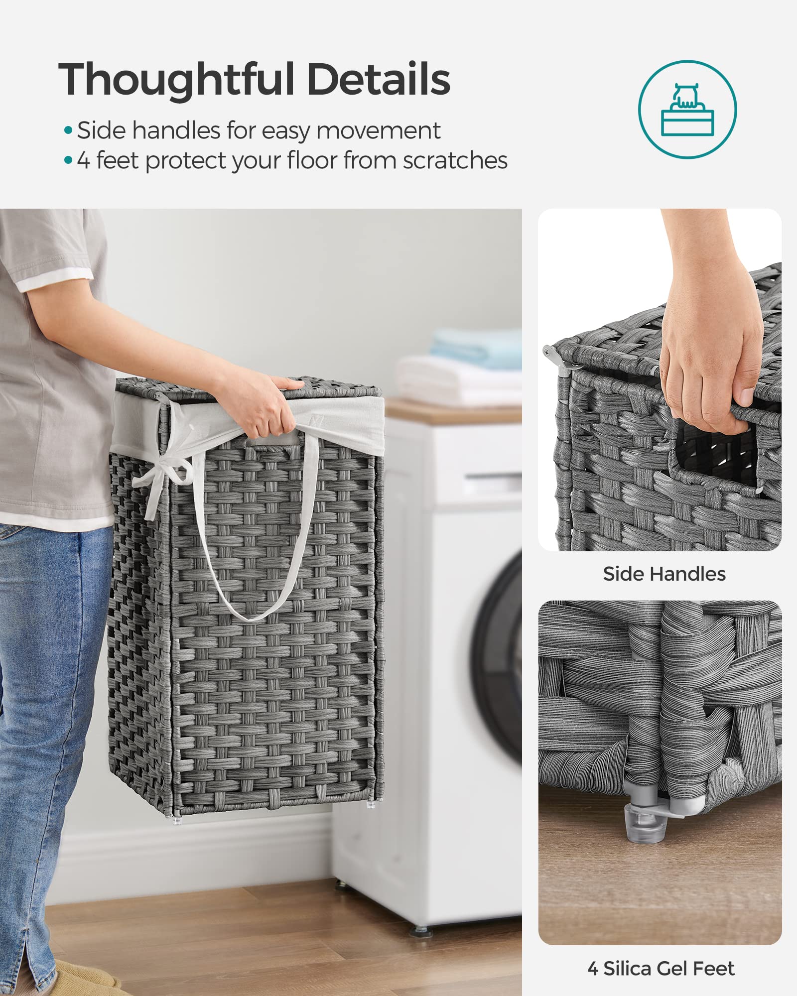 SONGMICS removable liner with two handles for easy carrying.
