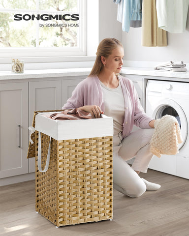 SONGMICS laundry hamper with removable liner, easy to wash and transport