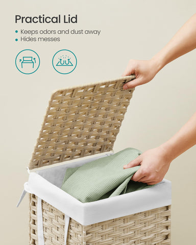 SONGMICS removable liner keeps clothes contained and is machine washable.