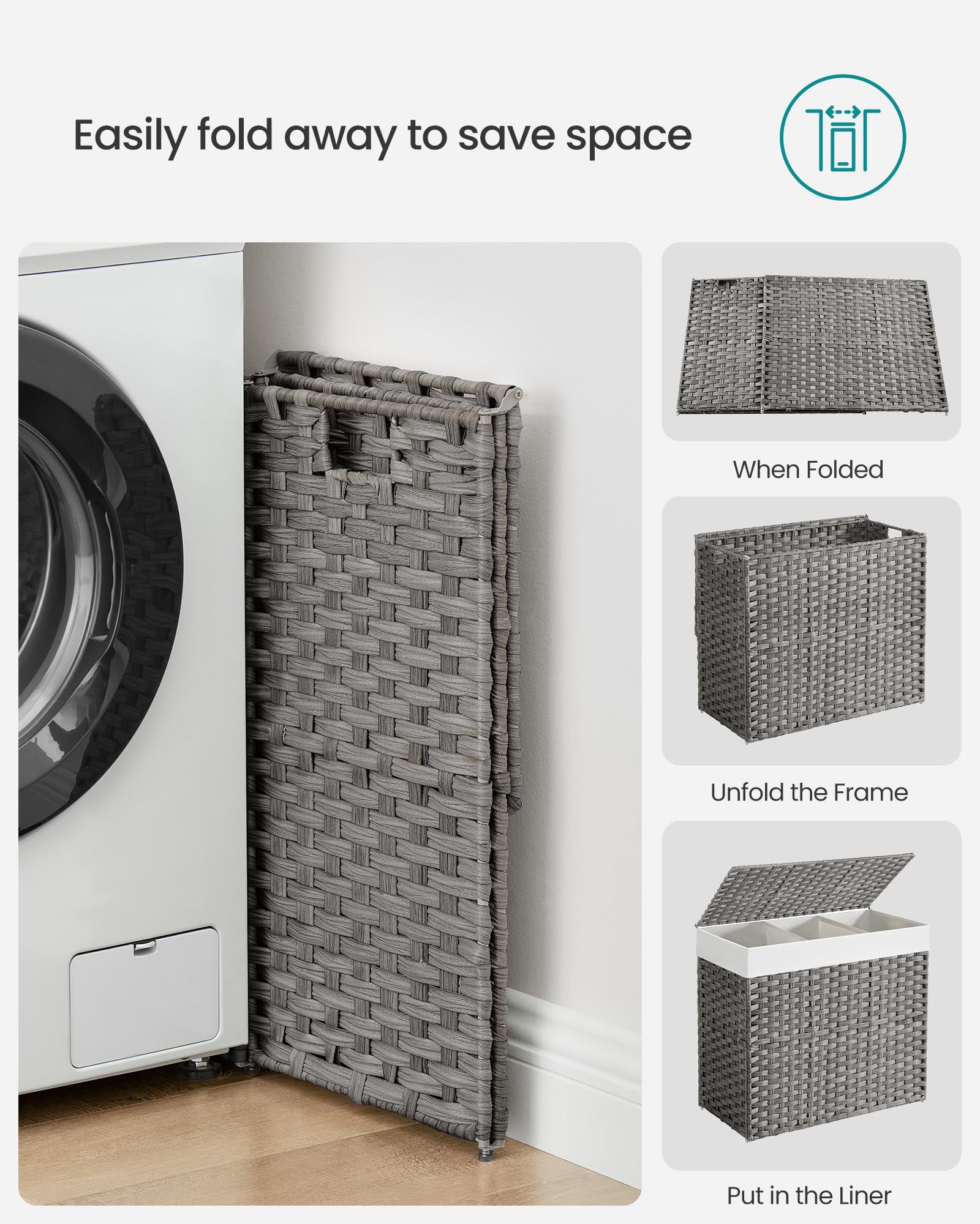 SONGMICS side pocket keeps underwear or small items neatly organized.