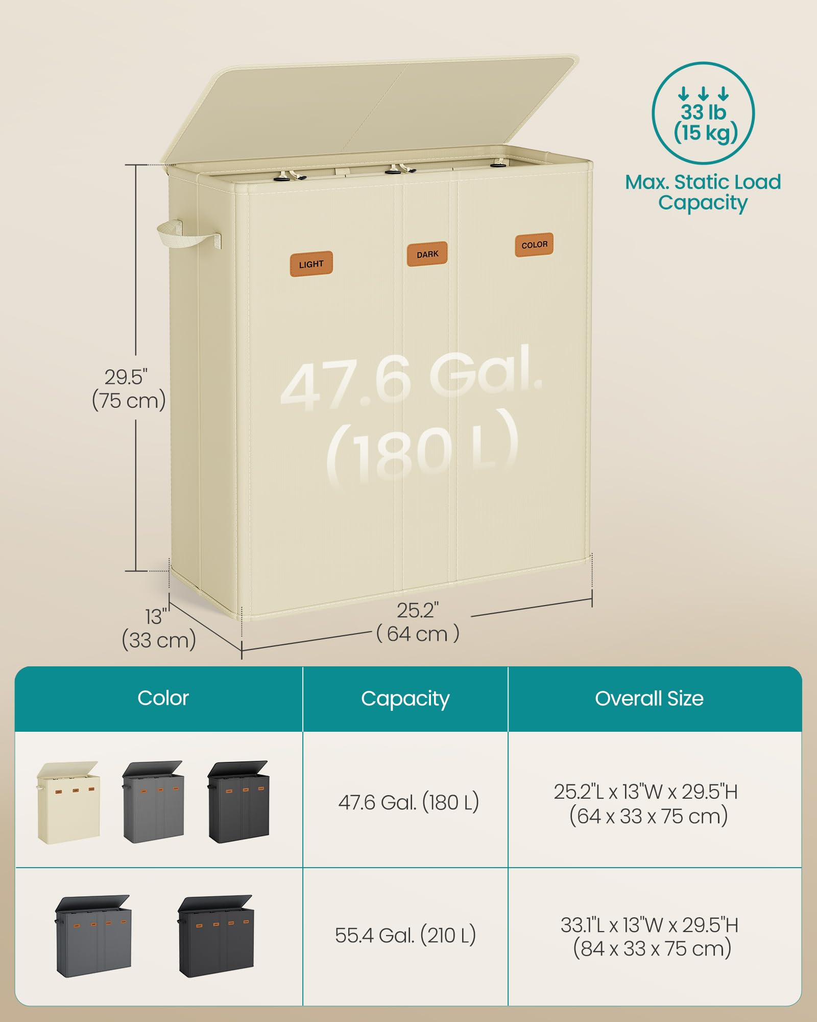 SongMics sturdy fiberglass rods keep the hamper firm over time