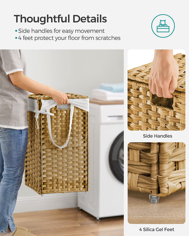 SONGMICS hamper with a sturdy metal frame supports up to 33 lb