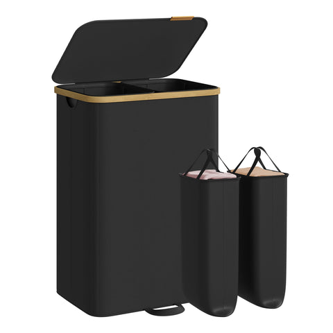 SONGMICS laundry hamper with lid keeps laundry hidden and dust-free