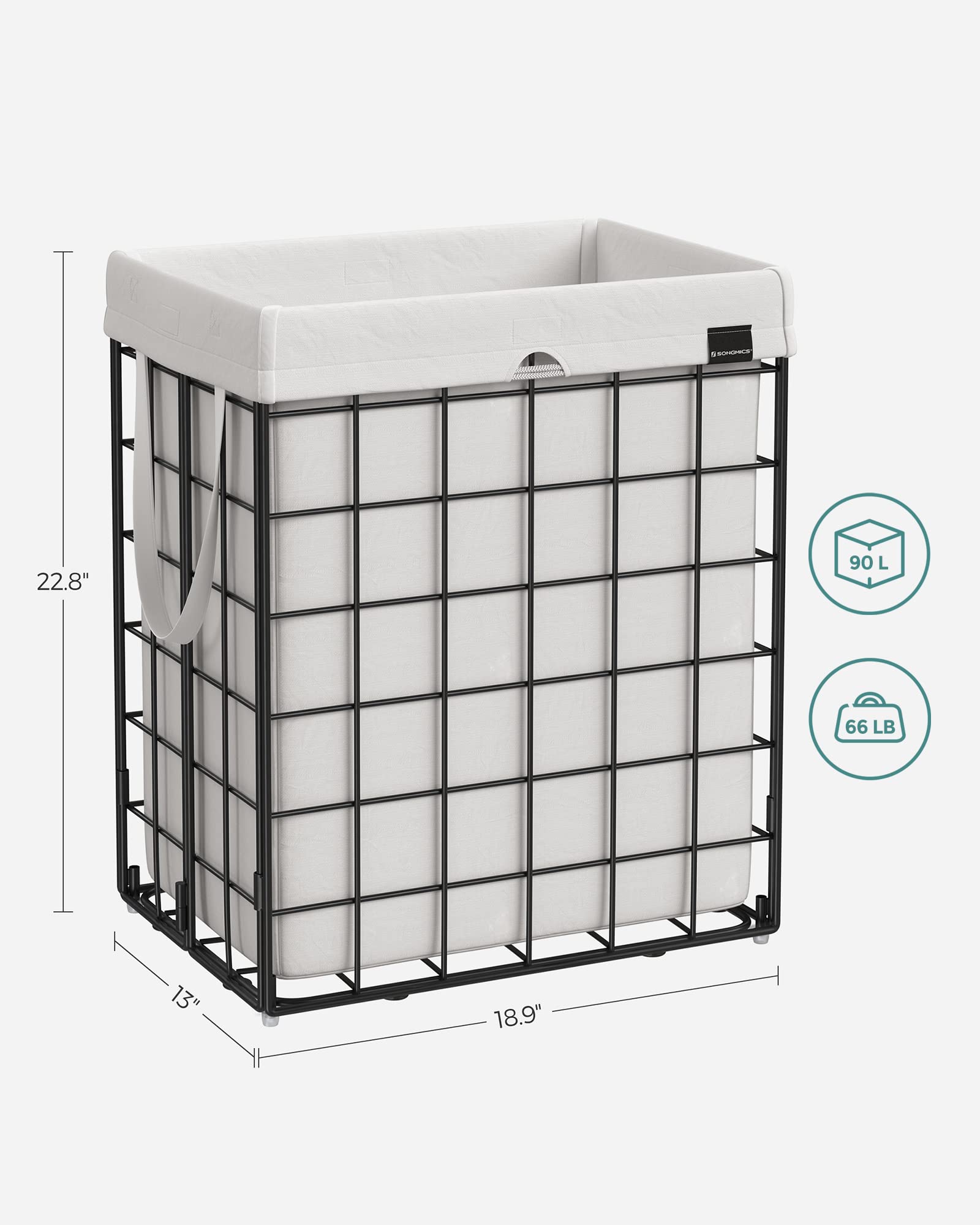 Songmics washable poly-cotton bag promotes hygienic clothes storage.