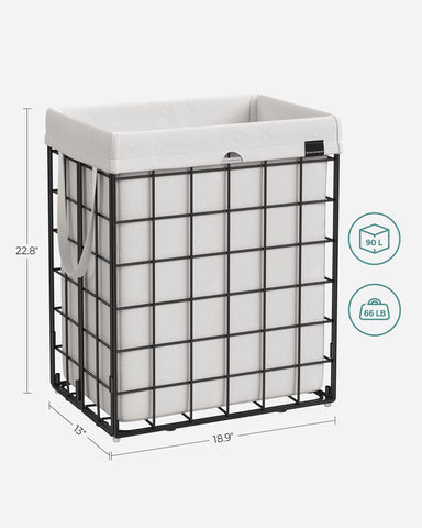 Songmics washable poly-cotton bag promotes hygienic clothes storage.