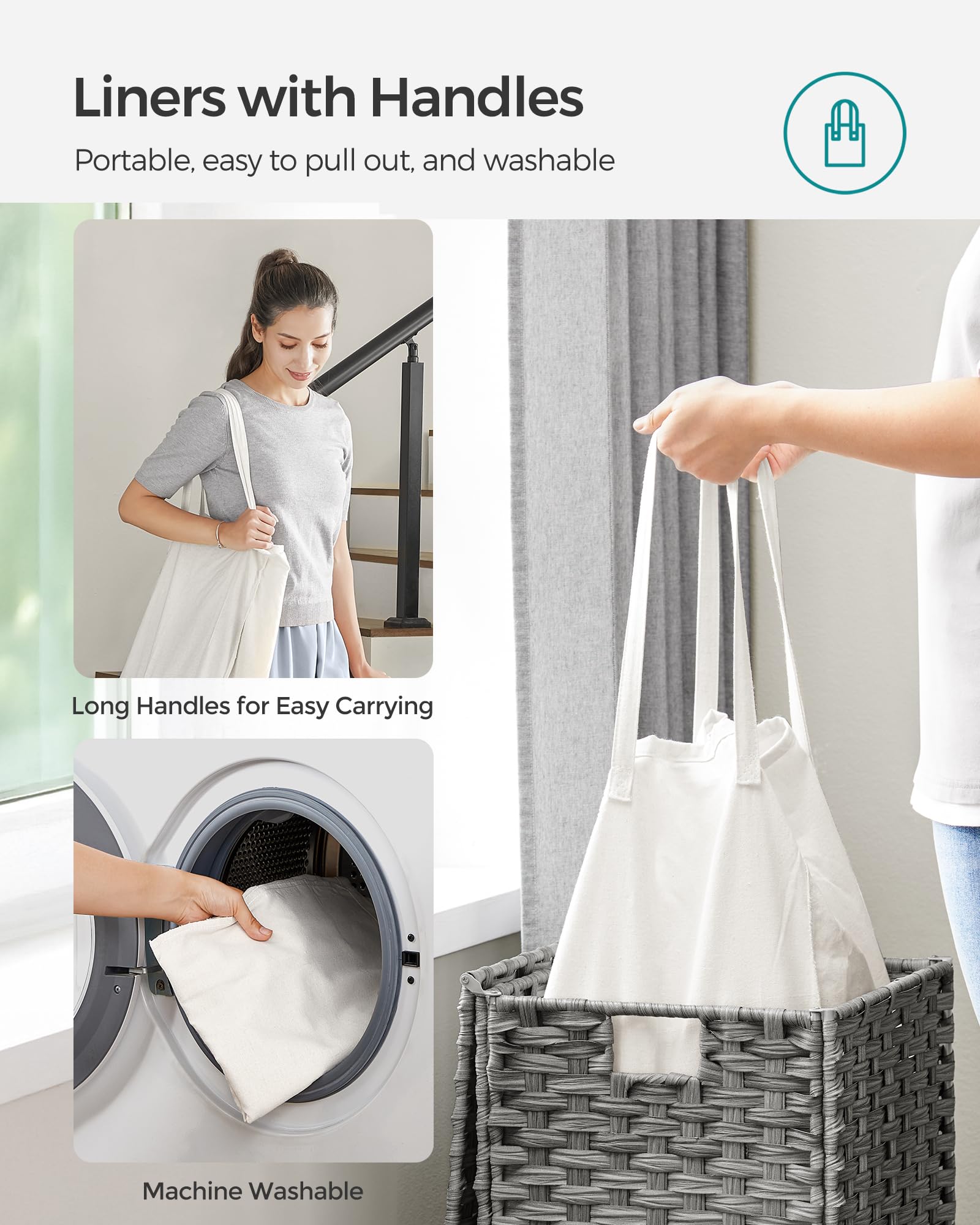 SONGMICS waterproof vented rattan keeps clothes dry and breathable.