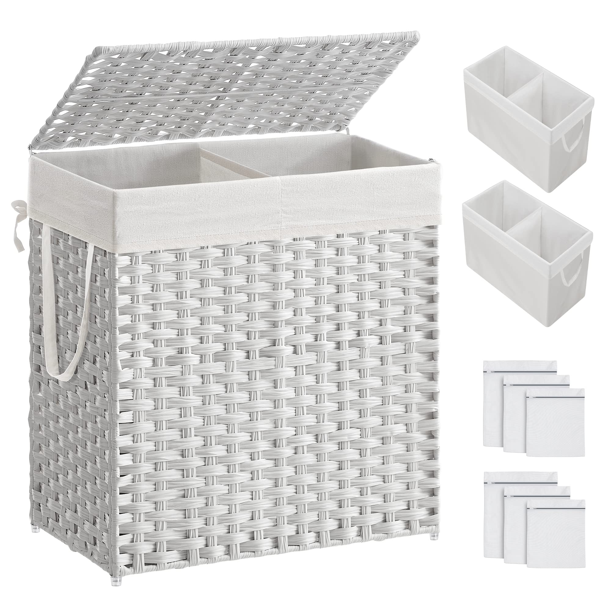 SongMics laundry hamper with lid keeps odors in and dust out