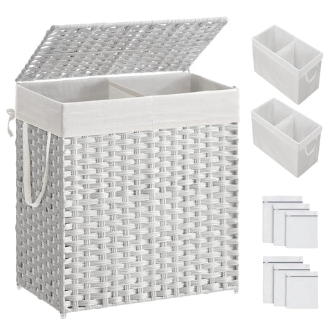 SongMics laundry hamper with lid keeps odors in and dust out