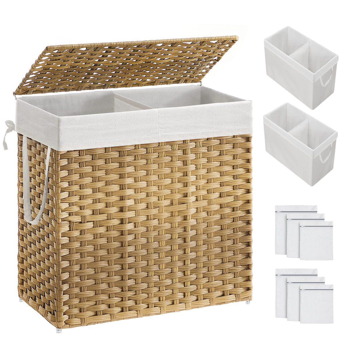 Songmics laundry hamper with lid keeps odors contained and dust out