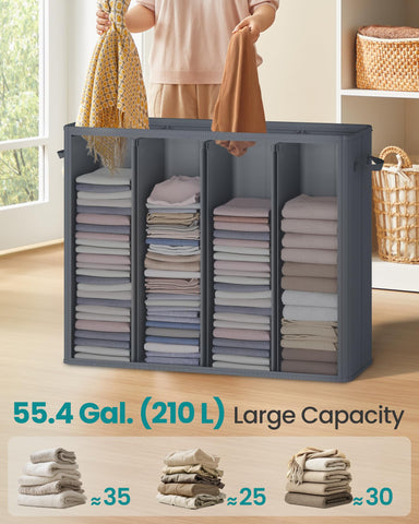 Durable oxford fabric and fiberglass rods support heavy laundry for lasting use by SONGMICS.