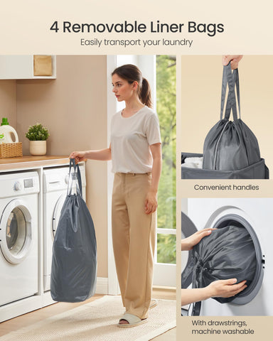 SONGMICS labeled compartments help quick sorting by color or fabric.