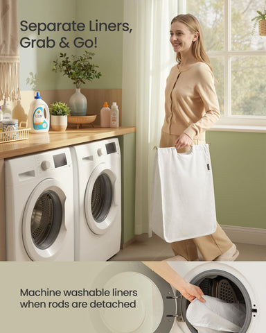Songmics 33 lb capacity supports steady daily laundry.