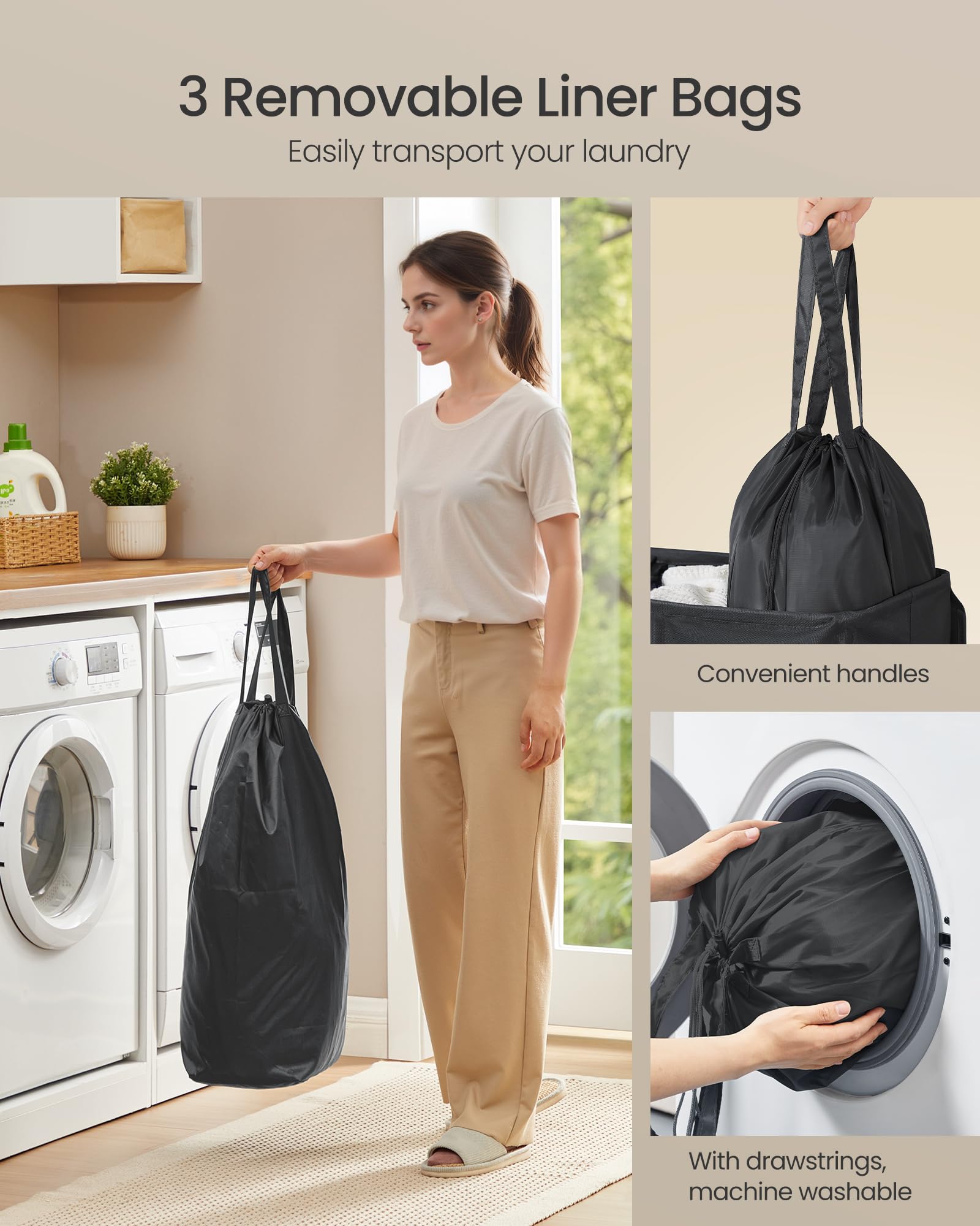 SONGMICS lid tab handle for easy opening and closing.
