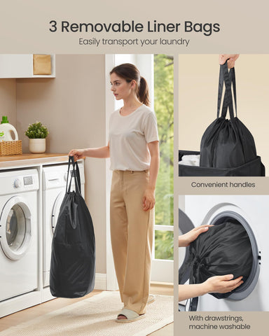 SONGMICS lid tab handle for easy opening and closing.