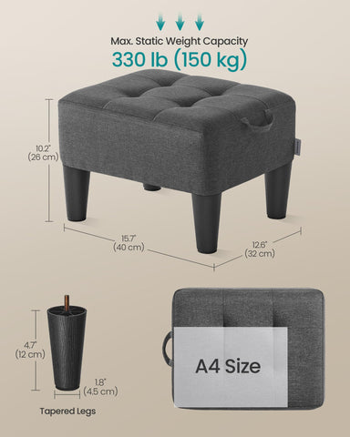 SONGMICS linen-look fabric seat appears breathable and inviting.