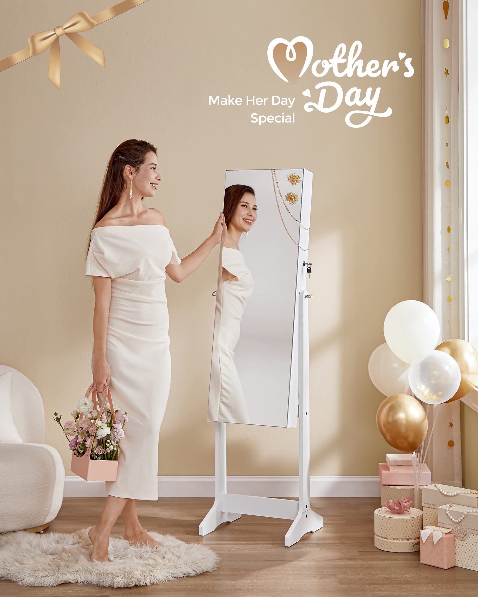 Lockable SONGMICS jewelry cabinet keeps valuables safe and accessible