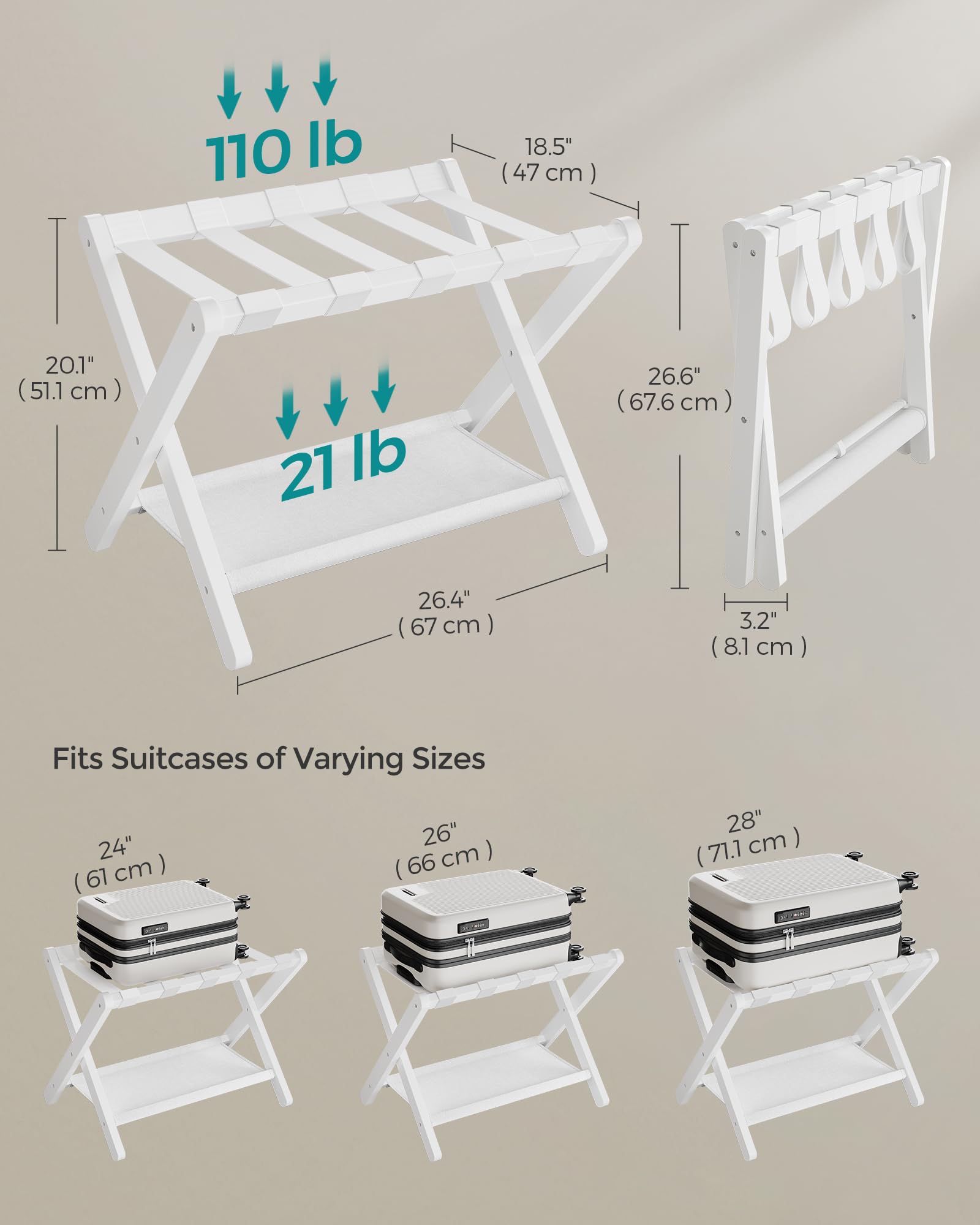 SONGMICS bamboo-frame finish highlights natural style in any guest room