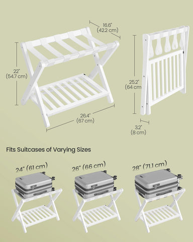 Songmics luggage rack with EVA pads for quiet, floor-friendly use