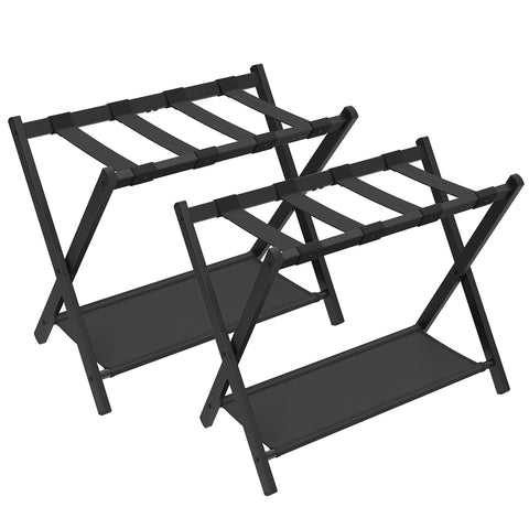 SONGMICS luggage rack set folded for compact storage in a guest room