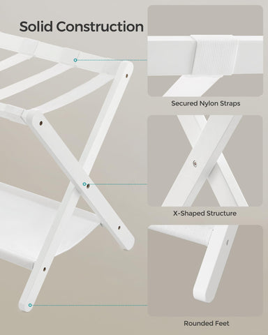 SONGMICS luggage rack lower shelf keeps footwear off the floor and organized