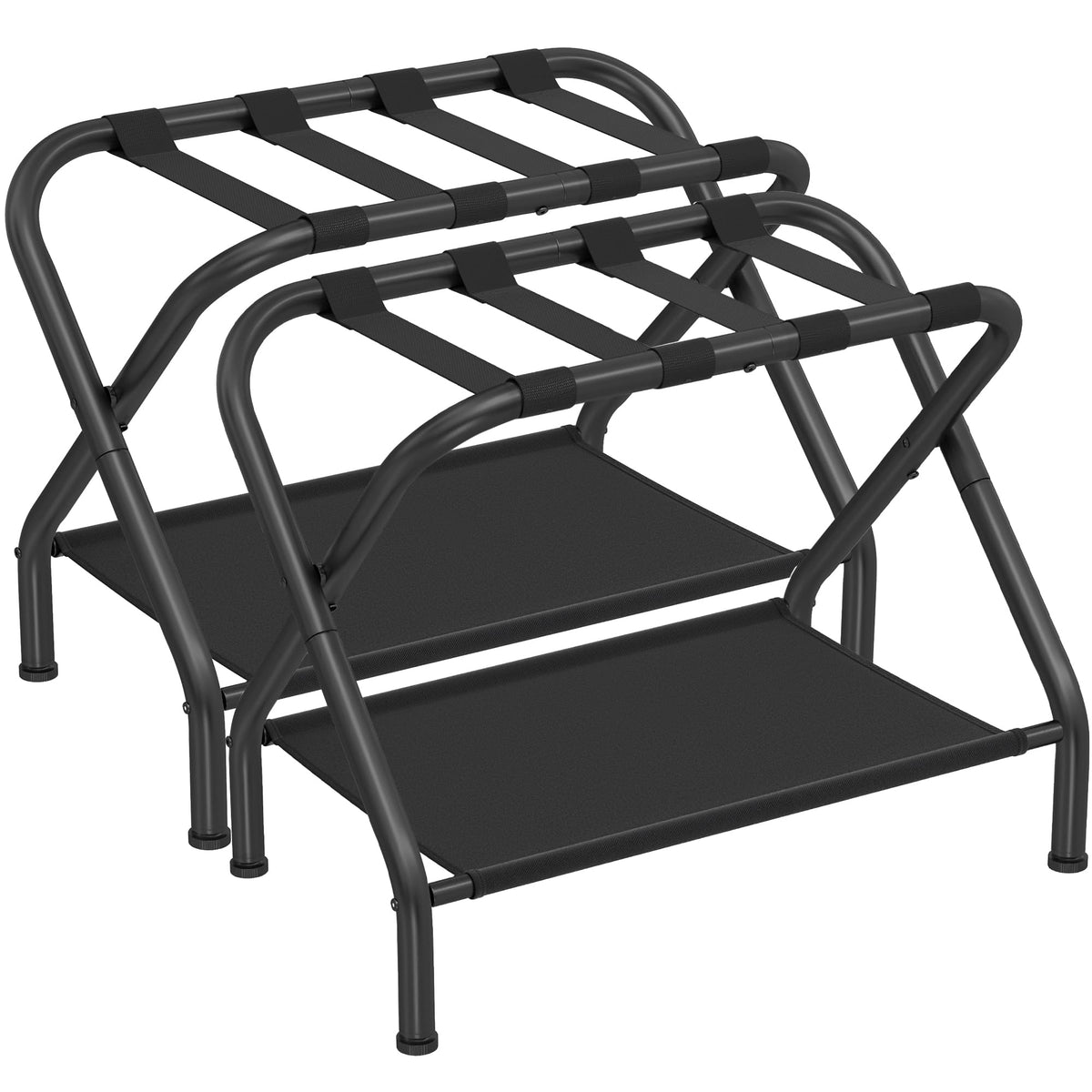 SONGMICS luggage racks set of 2 with foldable steel frame for easy guest room organization.