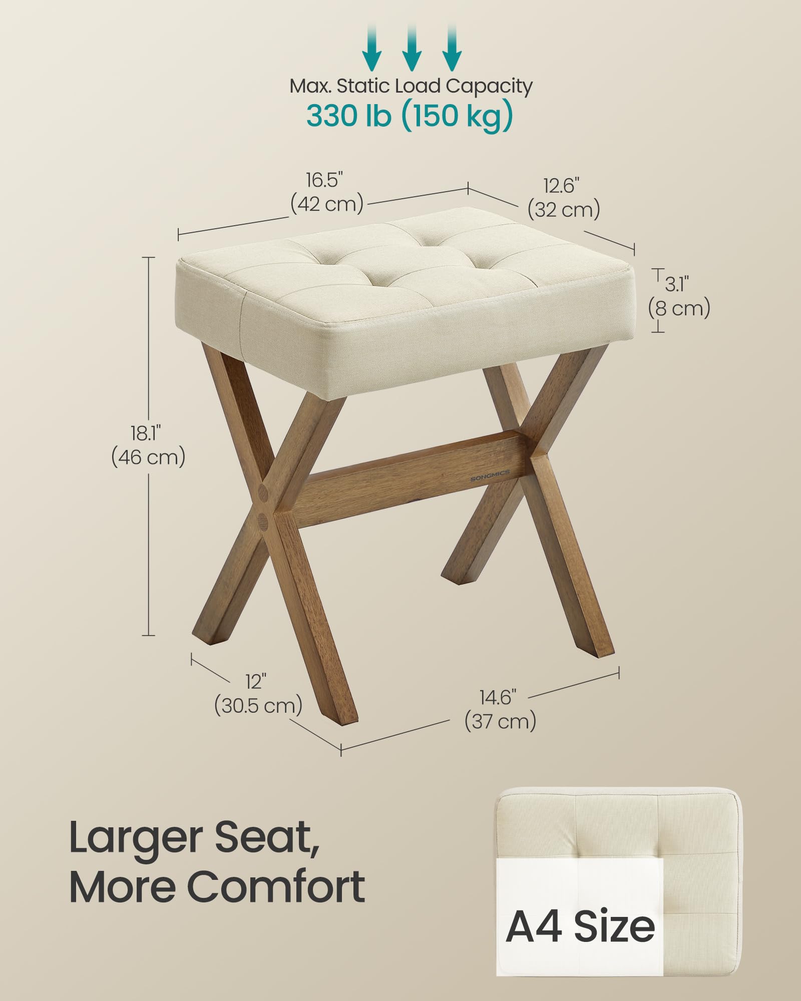 SONGMICS summer-sand brown finish complements rooms