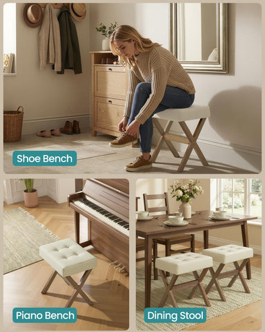 SONGMICS makeup-stool supports up to 330 lb daily use