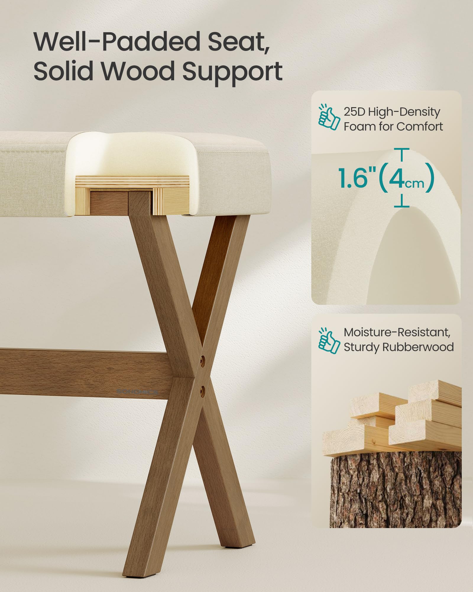 SONGMICS versatile stool as footrest or extra seat